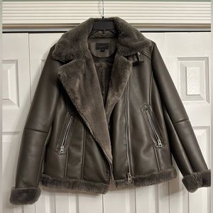 Faux Fur Leather Jacket